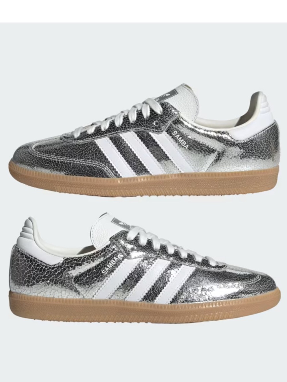 adidas Samba OG Silver Metallic / Cloud White / Core White - Picture 5 of 8